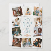 Joy Peace Love & Light Hanukkah 10 Instant Photo Feestdagenkaart (Voorkant)