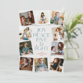 Joy Peace Love & Light Hanukkah 10 Instant Photo Feestdagenkaart (Staand voorkant)