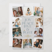 Joy Peace Love & Light Hanukkah 10 Instant Photo H Feestdagenkaart (Voorkant)