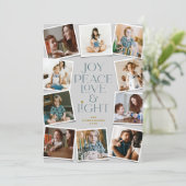 Joy Peace Love & Light Hanukkah 10 Instant Photo H Feestdagenkaart (Staand voorkant)