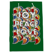 Joy Peace Love  Medium Cadeauzakje (Voorkant)