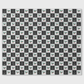 Joy Peace Love | Moderne feestdag in zwart-wit Cadeaupapier (Vlak)