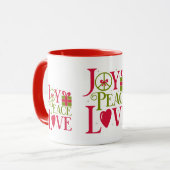 Joy Peace Love Mok (Voorkant links)