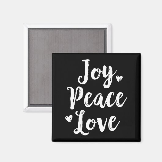 Joy Peace Love Red Brushed Script Womens Holiday  Magneet (Voorkant / Achterkant)