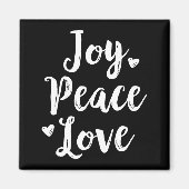 Joy Peace Love Red Brushed Script Womens Holiday Magneet (Voorkant)