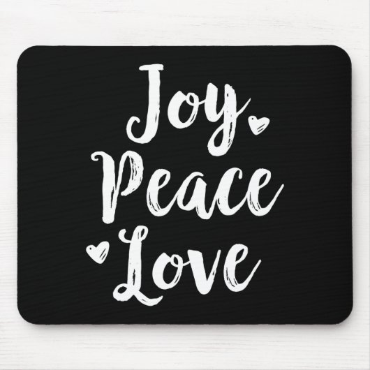 Joy Peace Love Red Brushed Script Womens Holiday Muismat (Voorkant)