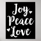 Joy Peace Love Red Brushed Script Womens Holiday  Poster (Voorkant)