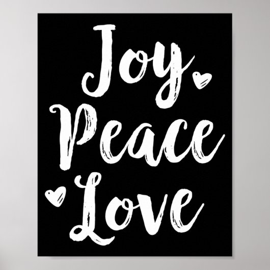 Joy Peace Love Red Brushed Script Womens Holiday Poster (Voorkant)