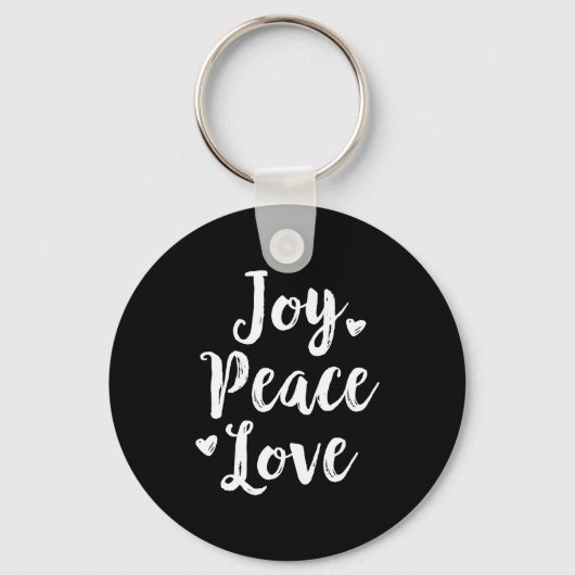 Joy Peace Love Red Brushed Script Womens Holiday  Sleutelhanger (Voorkant)