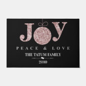Joy, Peace & Love (Roze) Doormat Deurmat (Voorkant)