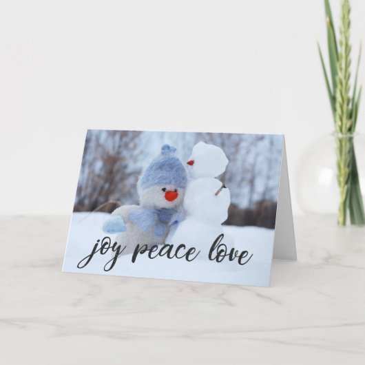 Joy Peace Love UW FOTO of Keep Snowman Photo Kaart (Voorkant)