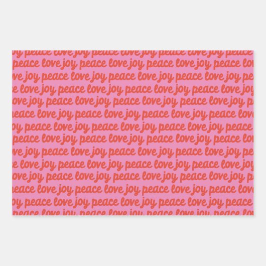 Joy Peace Love vakantie inpakpapier Vel (Voorkant)