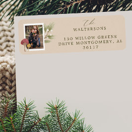 Joy Peace Love Waterverf Woodsy Mushrooms Foto Etiket