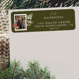 Joy Peace Love Waterverf Woodsy Mushrooms Foto Etiket