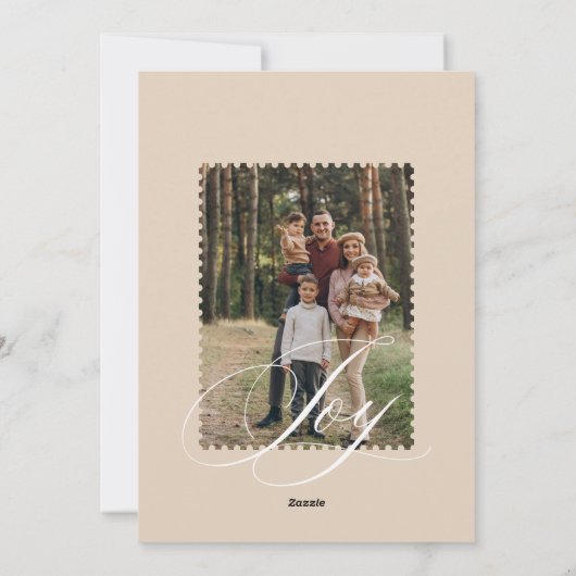 Joy Peace Love Waterverf Woodsy Mushrooms Foto Feestdagenkaart (Achterkant)