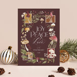 Joy Peace Love Waterverf Woodsy Mushrooms Foto Feestdagenkaart<br><div class="desc">Omarm de grillen van het seizoen met onze betoverende "joy, peace & love" waterverf bosrijke paddenstoel foto vakantie kaart! Het is de perfecte manier om een beetje artistieke magie naar uw geliefden te sturen dit vakantieseizoen. Ons grillige en charmante design barst van de handbeschilderde waterverf paddenstoelen, wintergroen en bessen. Verspreid...</div>