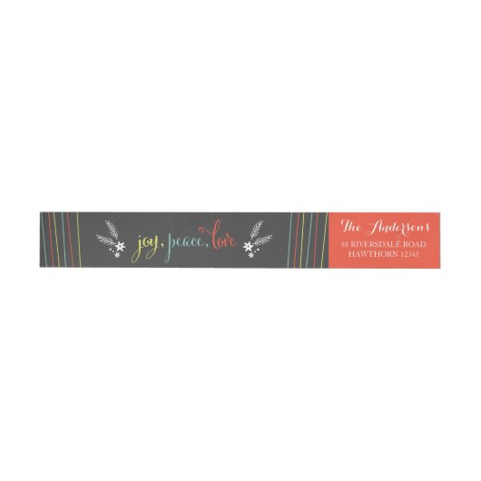 Joy Peace Love Wrap rond Labels (Individueel)