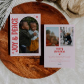 Joy & Peace Minimalist Pink Arch Feestdagenkaart