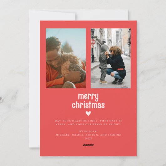 Joy & Peace Minimalist Red Arch Feestdagenkaart (Achterkant)