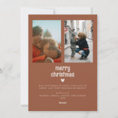 Joy & Peace Minimalist Terracotta Arch Feestdagenkaart (Achterkant)