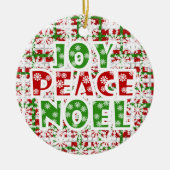 Joy Peace Noel Holiday Ornament (Voorkant)