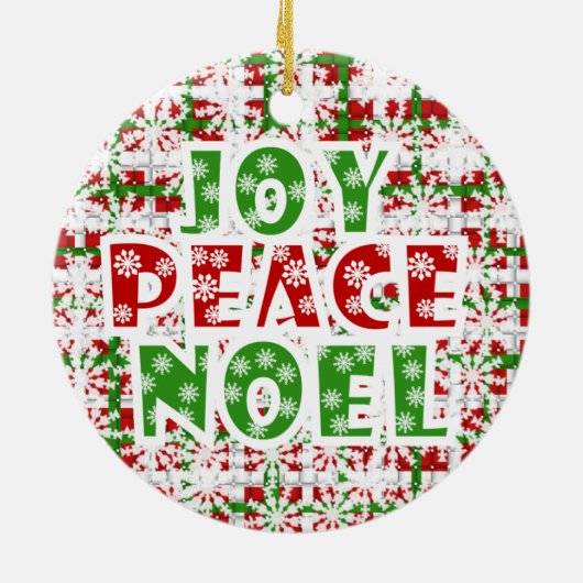Joy Peace Noel Holiday Ornament (Achterkant)