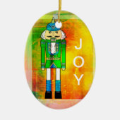 Joy + Peace Nutkraker - Ovaal siermiddel Keramisch Ornament (Voorkant)