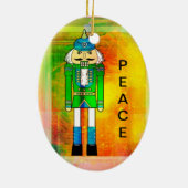 Joy + Peace Nutkraker - Ovaal siermiddel Keramisch Ornament (Achterkant)