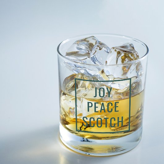 Joy Peace Scotch | Grappige moderne kerstvakantie Whisky Glas