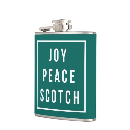 Joy Peace Scotch | Groene en witte feestdag Heupfles (Links)