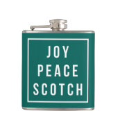 Joy Peace Scotch | Groene en witte feestdag Heupfles (Voorkant)
