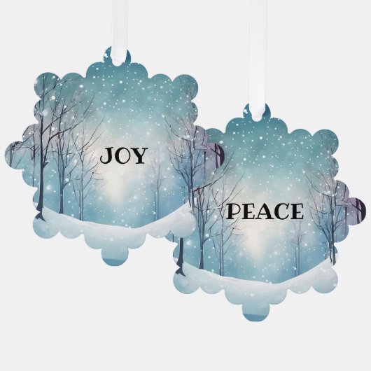 JOY & PEACE SNEEUWVLOKPAPIER ORNAMENT KAART (Voorkant / Achterkant)