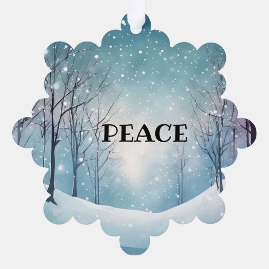 JOY & PEACE SNEEUWVLOKPAPIER ORNAMENT KAART (Achterkant)