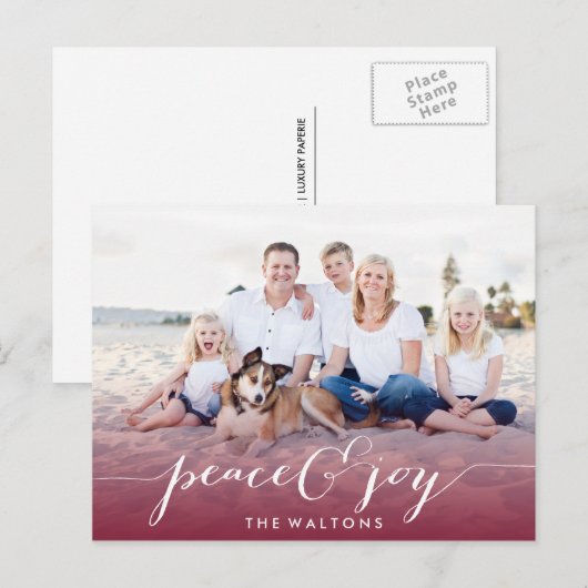 JOY & PEACE VAKANTIE FOTOKAARTEN FEESTDAGENKAART (Voorkant / Achterkant)