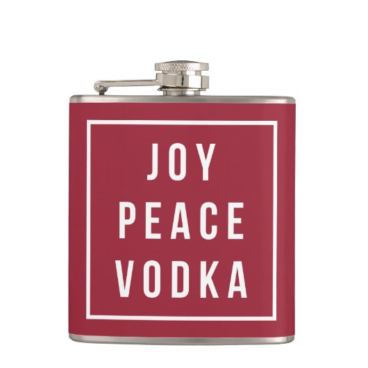 Joy Peace Vodka | Rood- en wittefeestdag Heupfles (Voorkant)