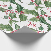 Joy Peace Waterverf Holly en Berries Cadeaupapier (Hoek)