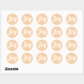 Joy Peach Kleurenscript Eenvoudige Moderne vakanti Ronde Sticker (Vel)