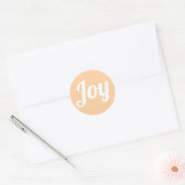 Joy Peach Kleurenscript Eenvoudige Moderne vakanti Ronde Sticker (Envelop)
