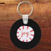 Joy - Pepermunt Kerstmis Sleutelhanger (Voorkant)