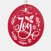 Joy Persoonlijke familienaam Kerstfeestdag Keramisch Ornament (Links)