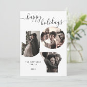 Joy Photo Collage Merry Prettige feestdagen kerst Feestdagenkaart (Staand voorkant)