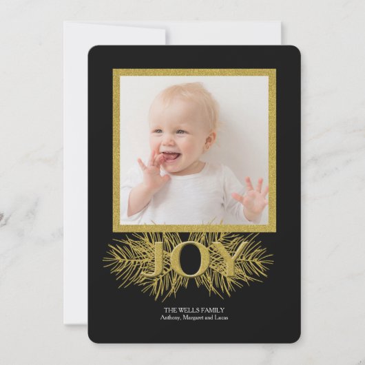 Joy Photo Holiday Card Feestdagenkaart (Voorkant)