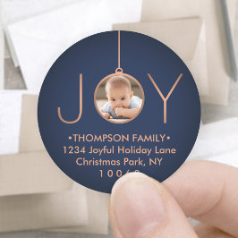 JOY Photo Navy Blue kerstreturn label