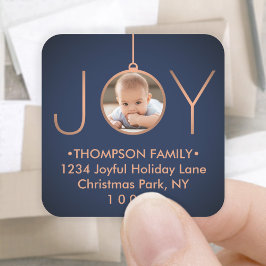 JOY Photo Navy Blue kerstreturn label