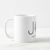 JOY Photo Navy Blue White Modern kerstfeestdag Koffiemok (Links)