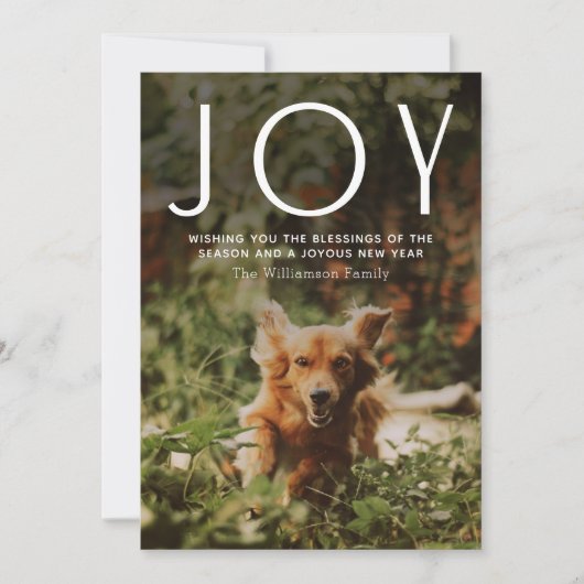 JOY Photo Typography Kerstkerst Feestdagenkaart (Voorkant)