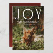 JOY Photo Typography Kerstkerst Feestdagenkaart (Voorkant / Achterkant)
