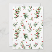 JOY Pine Cone Red Berry Bird Groene Kerstfoto Feestdagenkaart (Achterkant)