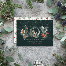 JOY Pine Cone Red Berry Vogels Groene Kerstmis