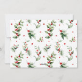 JOY Pine Cone Red Berry Vogels Groene Kerstmis Feestdagenkaart (Achterkant)